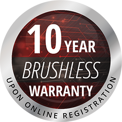 10 year brushless warranty